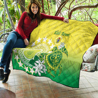 Cook Islands Independence Day Quilt Kuki Airani Tiare Maori Polynesian Pattern - Green LT14 - Polynesian Pride