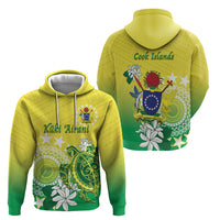 Cook Islands Independence Day Zip Hoodie Kuki Airani Tiare Maori Polynesian Pattern - Green