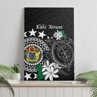 Cook Islands Independence Day Canvas Wall Art Kuki Airani Tiare Maori Polynesian Pattern - Black