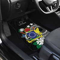 Cook Islands Independence Day Car Mats Kuki Airani Tiare Maori Polynesian Pattern - Black