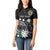 Cook Islands Independence Day Women Polo Shirt Kuki Airani Tiare Maori Polynesian Pattern - Black