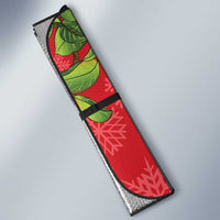 New Zealand Christmas In July Auto Sun Shade Kowhai Tui Bird With Pohutukawa - Red - Polynesian Pride