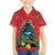 New Zealand Christmas In July Family Matching Off The Shoulder Long Sleeve Dress and Hawaiian Shirt Kowhai Tui Bird With Pohutukawa - Red