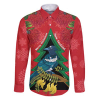 New Zealand Christmas In July Family Matching Puletasi and Hawaiian Shirt Kowhai Tui Bird With Pohutukawa - Red