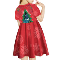 New Zealand Christmas In July Kid Short Sleeve Dress Kowhai Tui Bird With Pohutukawa - Red