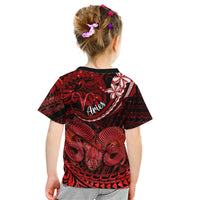 Polynesian Pride Aries Zodiac Kid T Shirt Astrological Sign Tribal Plumeria Red Galaxy LT14 - Polynesian Pride