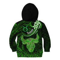 Polynesian Pride Taurus Zodiac Kid Hoodie Astrological Sign Tribal Plumeria Green Galaxy LT14 - Polynesian Pride