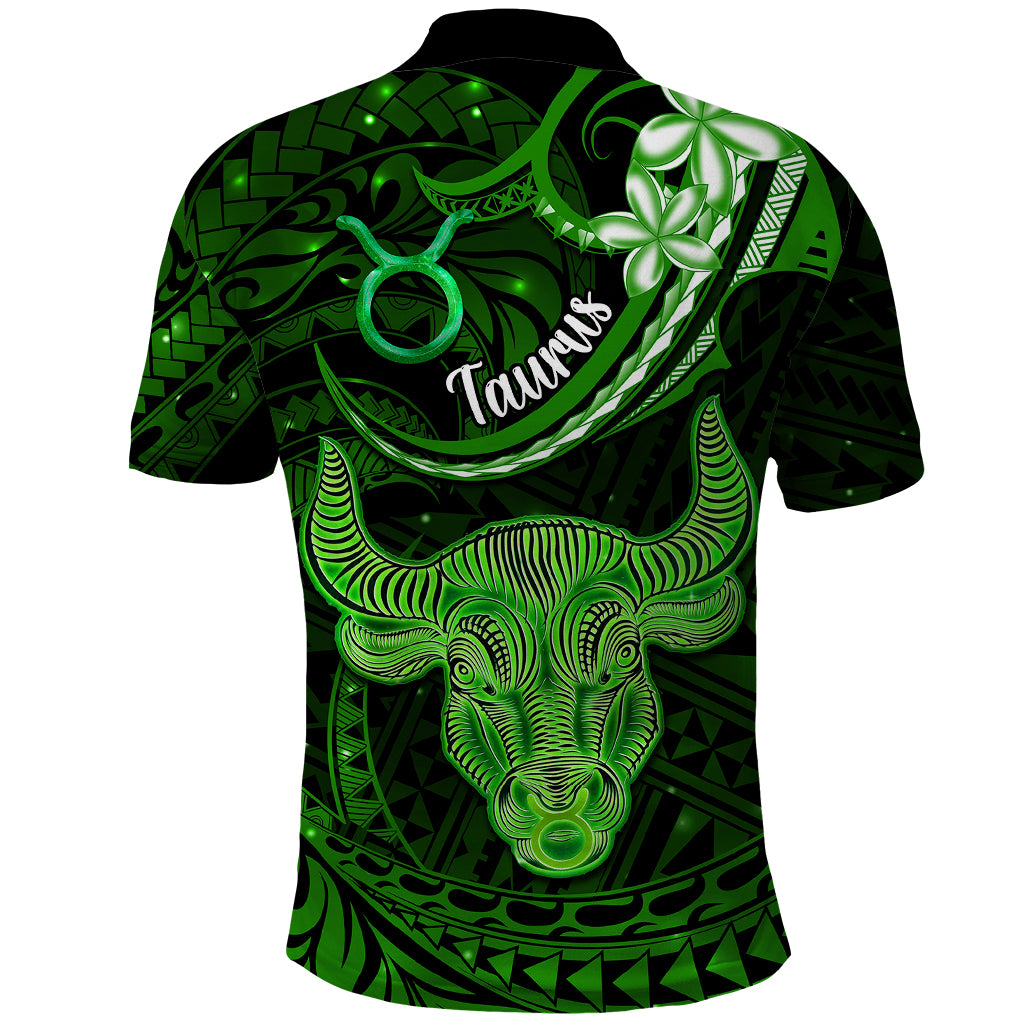 Polynesian Pride Taurus Zodiac Polo Shirt Astrological Sign Tribal Plumeria Green Galaxy LT14 - Polynesian Pride
