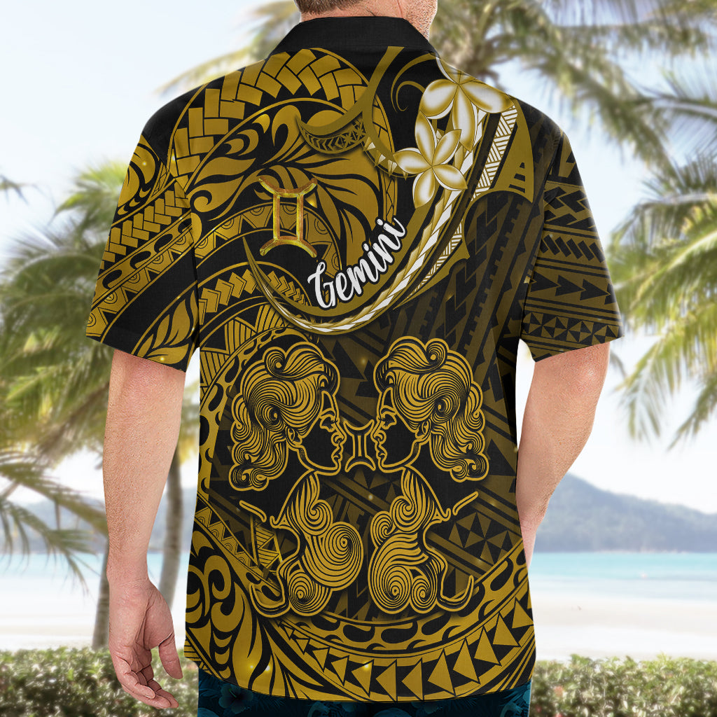 Polynesian Pride Gemini Zodiac Hawaiian Shirt Astrological Sign Tribal Plumeria Gold Galaxy LT14 - Polynesian Pride
