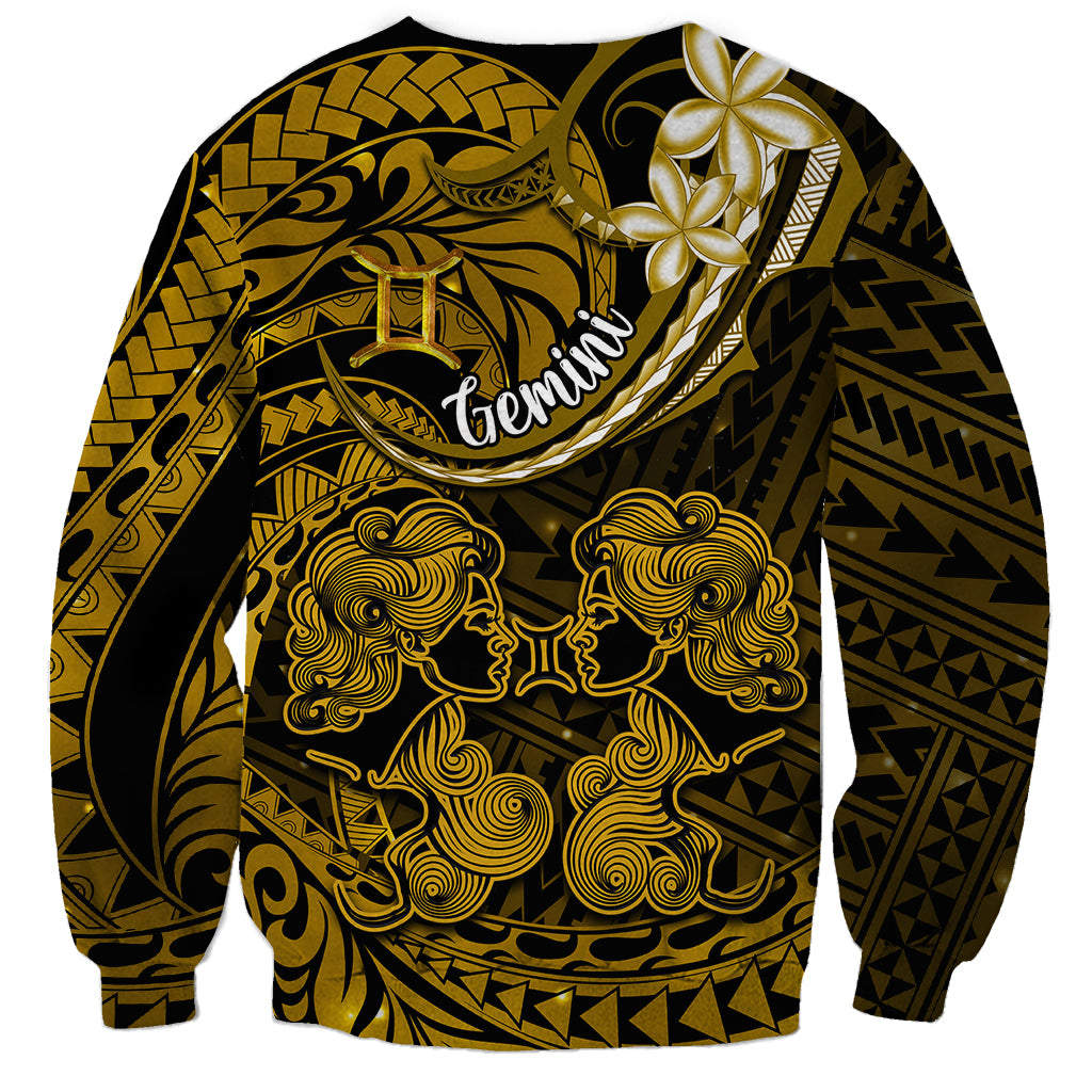 Polynesian Pride Gemini Zodiac Sweatshirt Astrological Sign Tribal Plumeria Gold Galaxy LT14 - Polynesian Pride