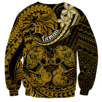 Polynesian Pride Gemini Zodiac Sweatshirt Astrological Sign Tribal Plumeria Gold Galaxy LT14 - Polynesian Pride