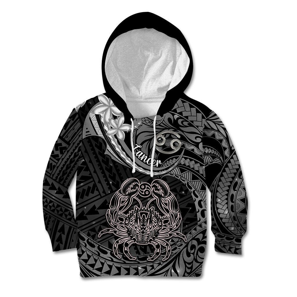 Polynesian Pride Cancer Zodiac Kid Hoodie Astrological Sign Tribal Plumeria Grey Galaxy LT14 Hoodie Grey - Polynesian Pride