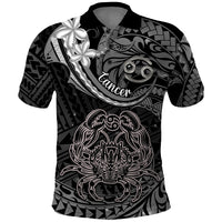 Polynesian Pride Cancer Zodiac Polo Shirt Astrological Sign Tribal Plumeria Grey Galaxy LT14 Grey - Polynesian Pride