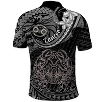 Polynesian Pride Cancer Zodiac Polo Shirt Astrological Sign Tribal Plumeria Grey Galaxy LT14 - Polynesian Pride