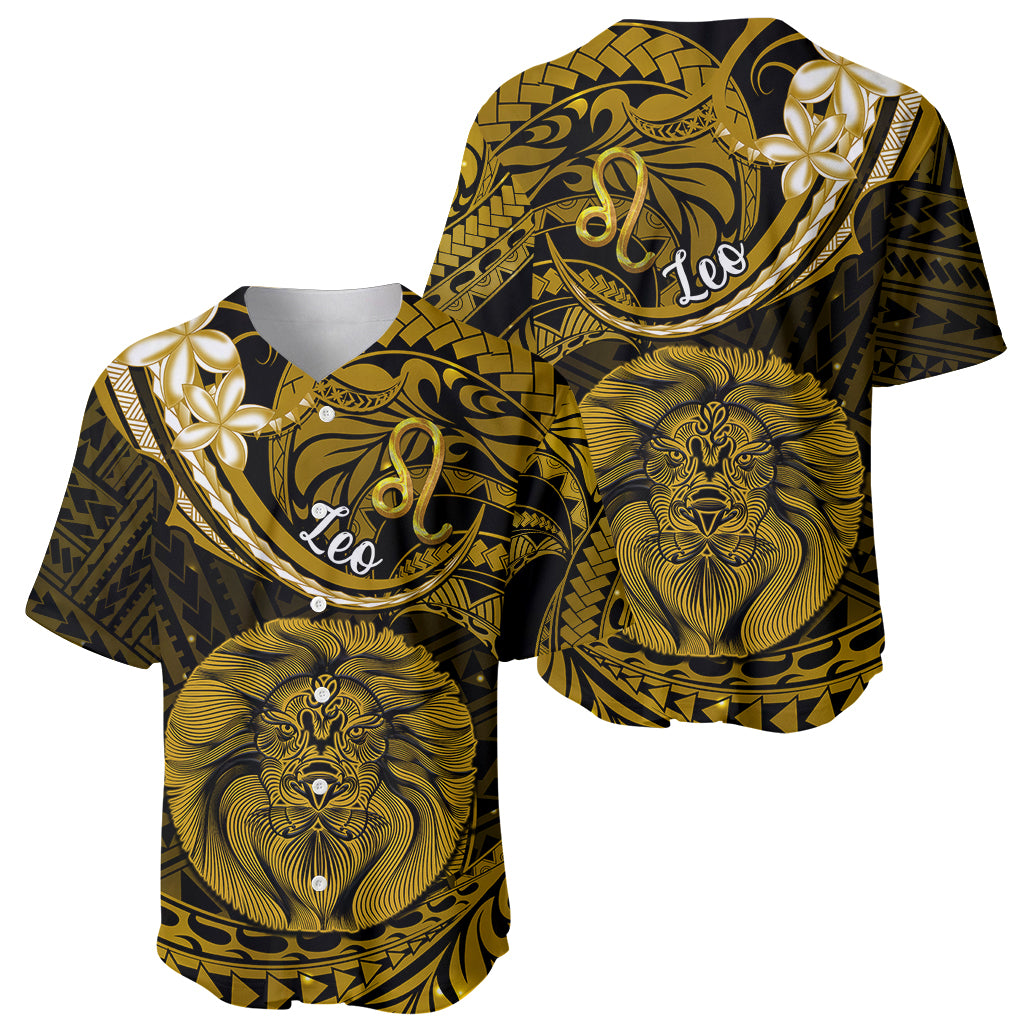 Polynesian Pride Leo Zodiac Baseball Jersey Astrological Sign Tribal Plumeria Gold Galaxy LT14 - Polynesian Pride