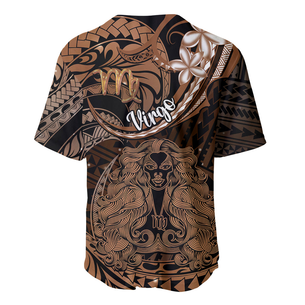 Polynesian Pride Virgo Zodiac Baseball Jersey Astrological Sign Tribal Plumeria Brown Galaxy LT14 - Polynesian Pride