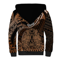 Polynesian Pride Virgo Zodiac Sherpa Hoodie Astrological Sign Tribal Plumeria Brown Galaxy LT14 - Polynesian Pride