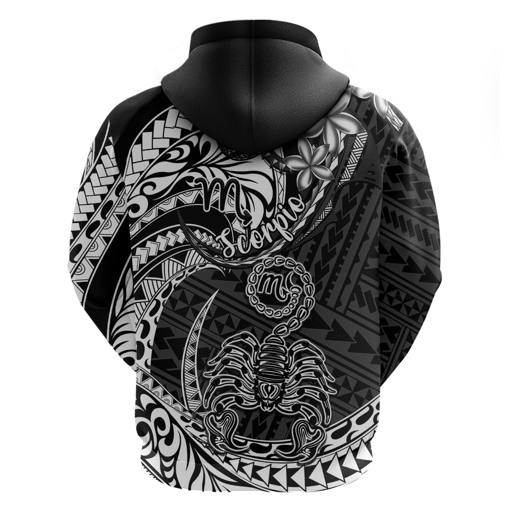 Polynesian Pride Scorpio Zodiac Hoodie Astrological Sign Tribal Plumeria Black LT14 - Polynesian Pride