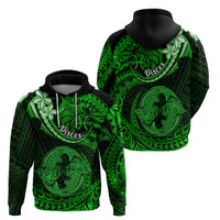 Polynesian Pride Pisces Zodiac Hoodie Astrological Sign Tribal Plumeria Green Galaxy LT14 - Polynesian Pride