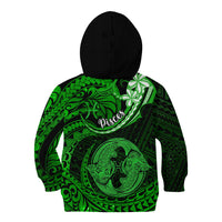 Polynesian Pride Pisces Zodiac Kid Hoodie Astrological Sign Tribal Plumeria Green Galaxy LT14 - Polynesian Pride