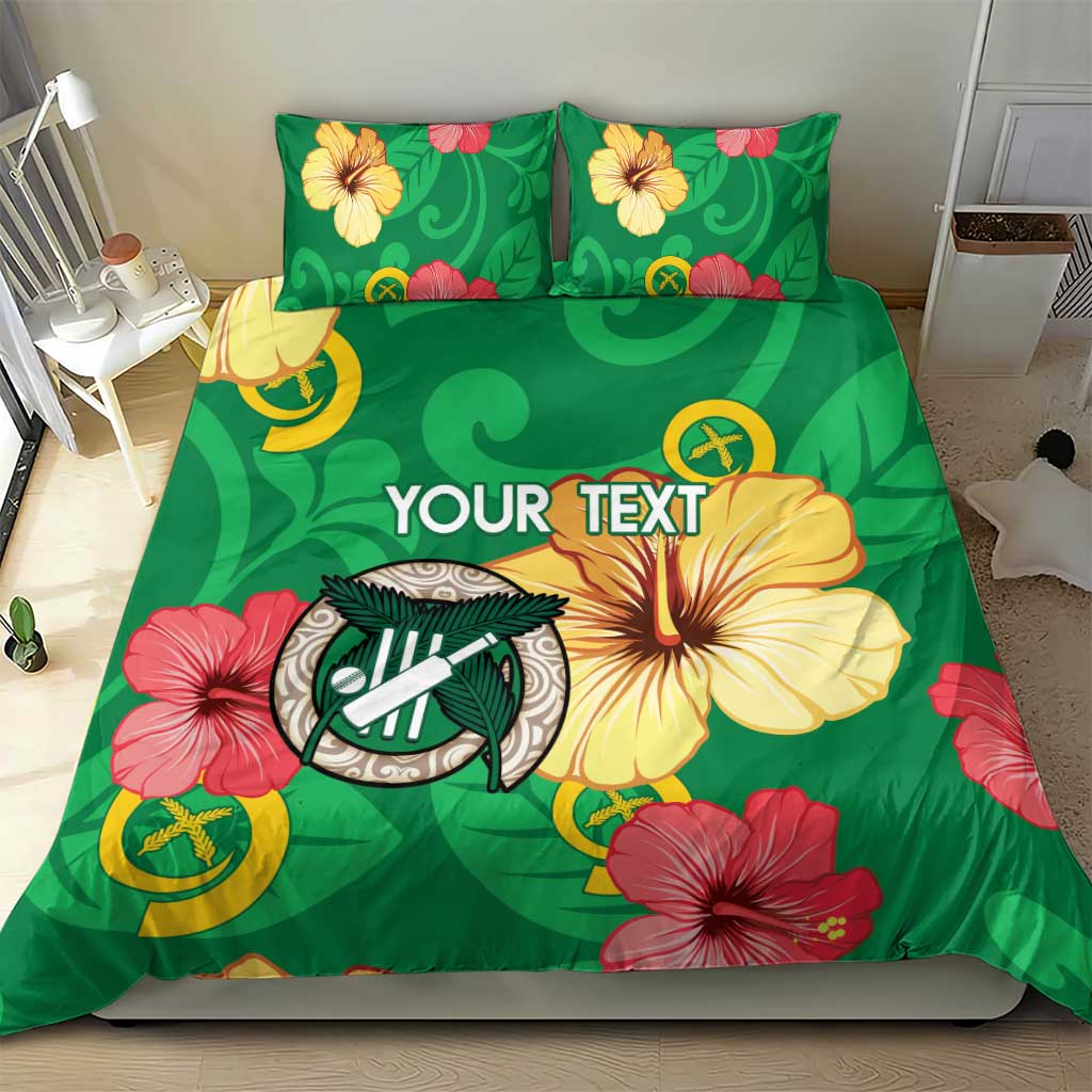 Custom Vanuatu Cricket Bedding Set 2024 Tropical Flowers Version LT14 - Polynesian Pride