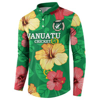 Custom Vanuatu Cricket Button Sweatshirt 2024 Tropical Flowers Version LT14 - Polynesian Pride