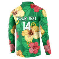 Custom Vanuatu Cricket Button Sweatshirt 2024 Tropical Flowers Version LT14 - Polynesian Pride