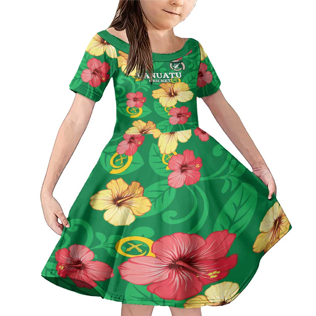 Custom Vanuatu Cricket Family Matching Mermaid Dress and Hawaiian Shirt 2024 Tropical Flowers Version
