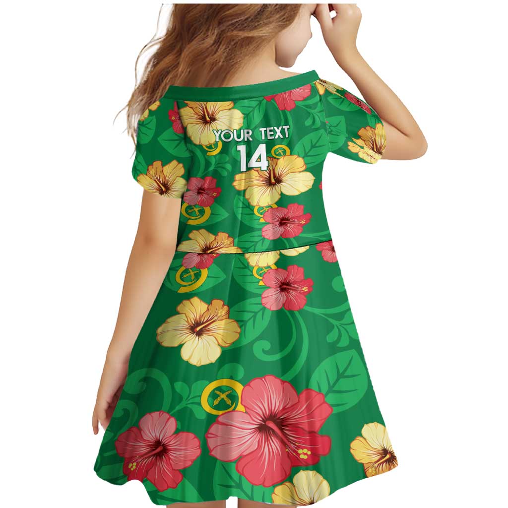 Custom Vanuatu Cricket Family Matching Mermaid Dress and Hawaiian Shirt 2024 Tropical Flowers Version