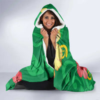 Custom Vanuatu Cricket Hooded Blanket 2024 Tropical Flowers Version