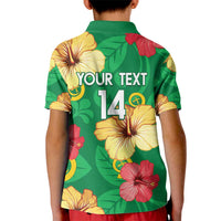 Custom Vanuatu Cricket Kid Polo Shirt 2024 Tropical Flowers Version LT14 - Polynesian Pride