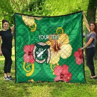 Custom Vanuatu Cricket Quilt 2024 Tropical Flowers Version LT14 - Polynesian Pride