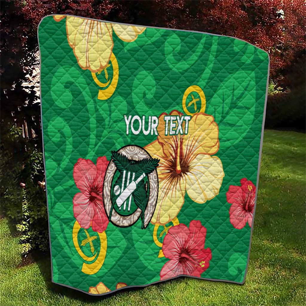 Custom Vanuatu Cricket Quilt 2024 Tropical Flowers Version LT14 - Polynesian Pride