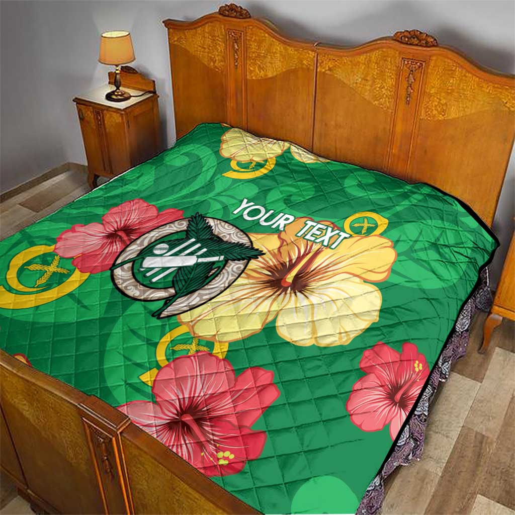 Custom Vanuatu Cricket Quilt 2024 Tropical Flowers Version LT14 - Polynesian Pride