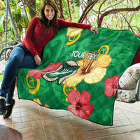Custom Vanuatu Cricket Quilt 2024 Tropical Flowers Version LT14 - Polynesian Pride