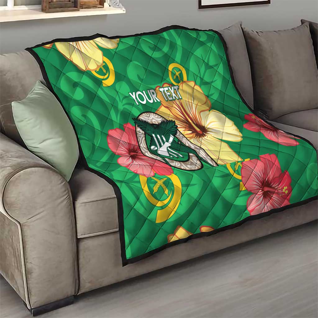 Custom Vanuatu Cricket Quilt 2024 Tropical Flowers Version LT14 - Polynesian Pride