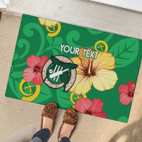 Custom Vanuatu Cricket Rubber Doormat 2024 Tropical Flowers Version LT14 - Polynesian Pride