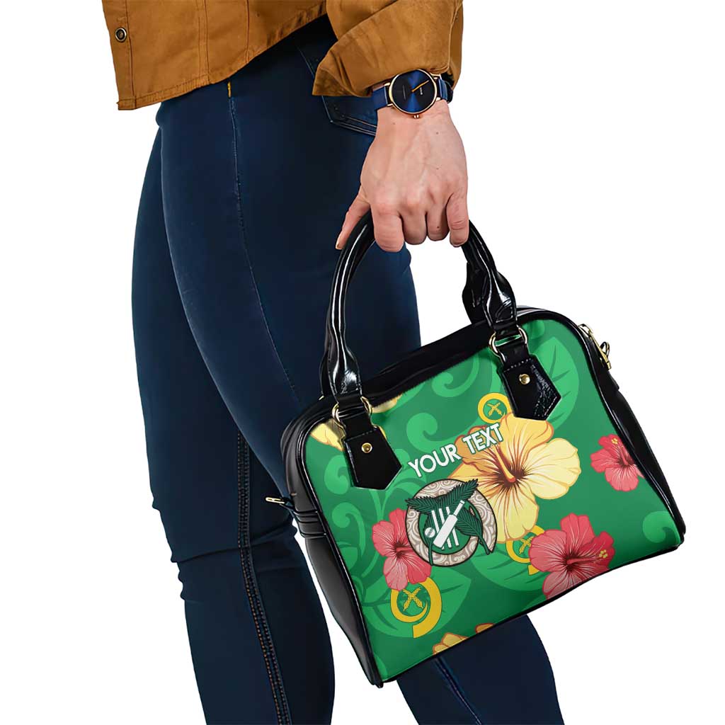 Custom Vanuatu Cricket Shoulder Handbag 2024 Tropical Flowers Version LT14 - Polynesian Pride