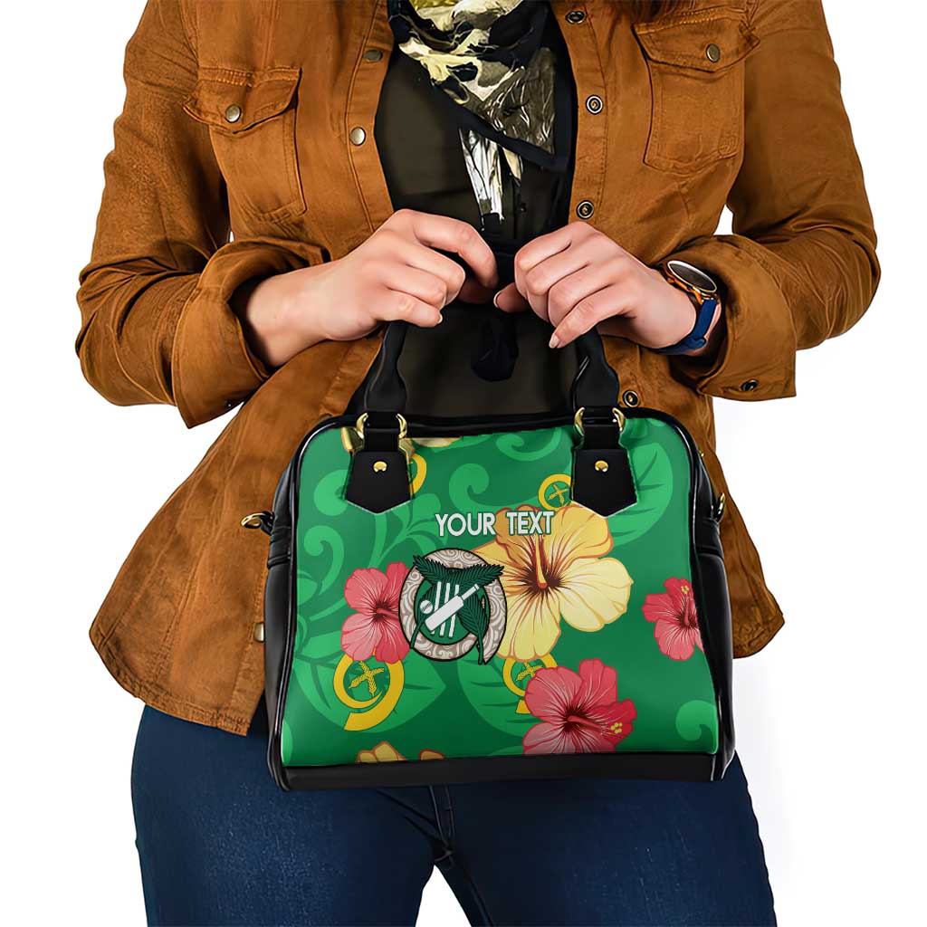 Custom Vanuatu Cricket Shoulder Handbag 2024 Tropical Flowers Version LT14 - Polynesian Pride