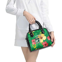 Custom Vanuatu Cricket Shoulder Handbag 2024 Tropical Flowers Version LT14 - Polynesian Pride