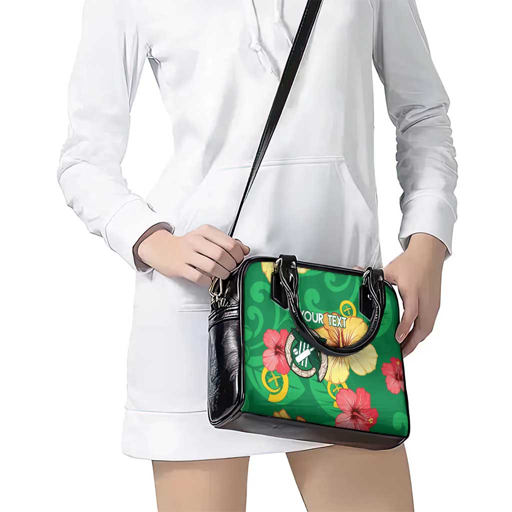 Custom Vanuatu Cricket Shoulder Handbag 2024 Tropical Flowers Version LT14 - Polynesian Pride