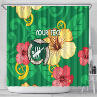 Custom Vanuatu Cricket Shower Curtain 2024 Tropical Flowers Version LT14 - Polynesian Pride