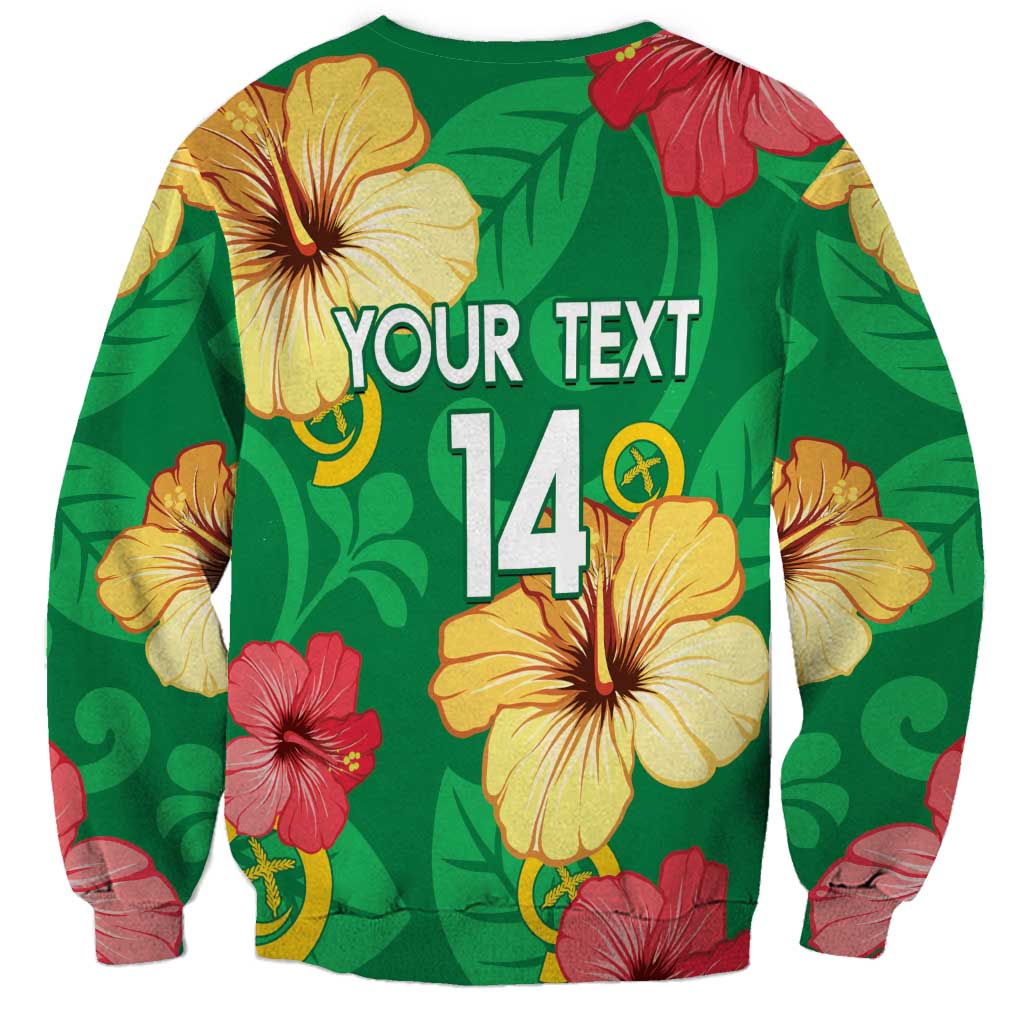 Custom Vanuatu Cricket Sweatshirt 2024 Tropical Flowers Version LT14 - Polynesian Pride
