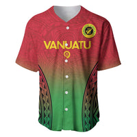 Custom Vanuatu Cricket Baseball Jersey 2024 Polynesian Pattern Sporty Style LT14 Red - Polynesian Pride