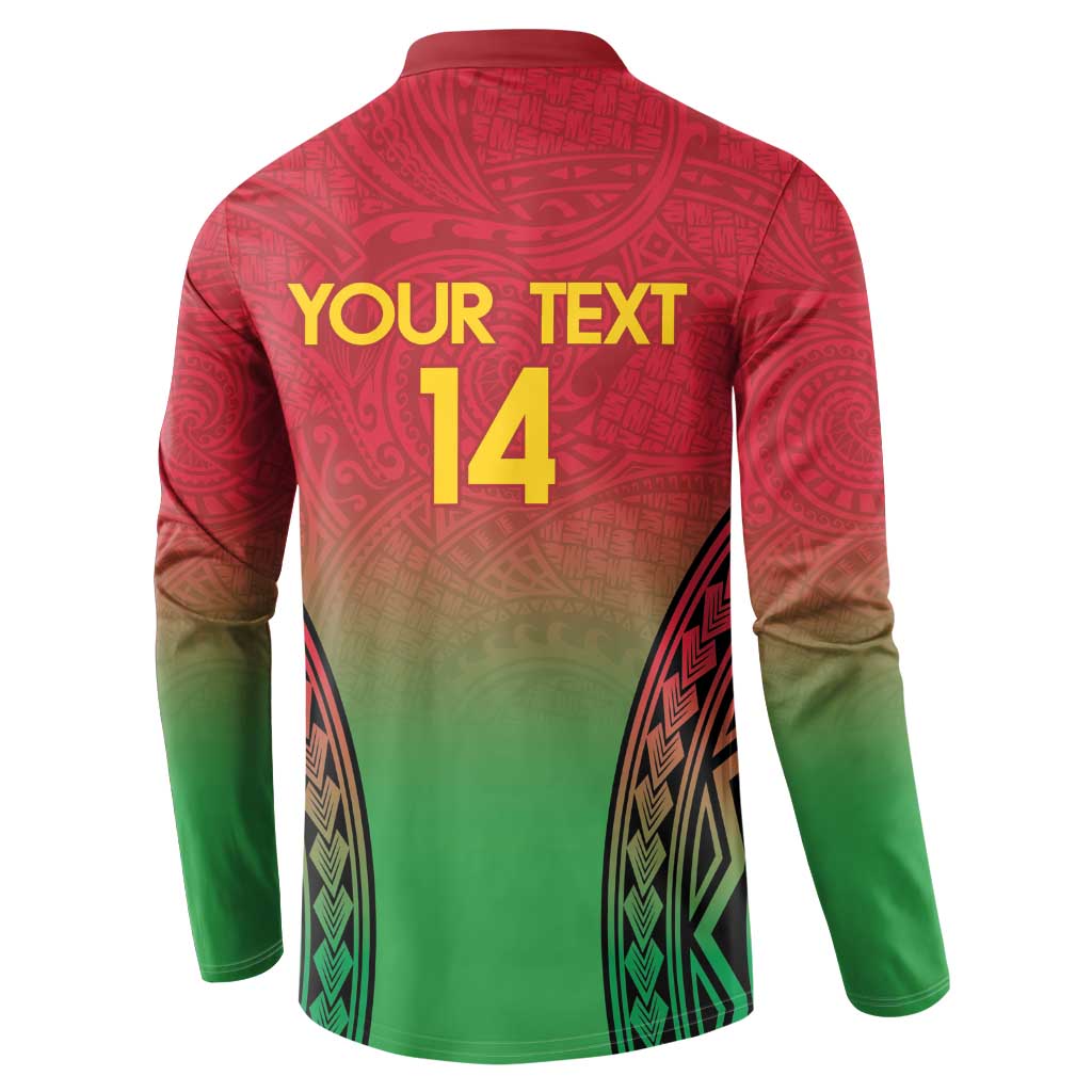 Custom Vanuatu Cricket Button Sweatshirt 2024 Polynesian Pattern Sporty Style LT14 - Polynesian Pride