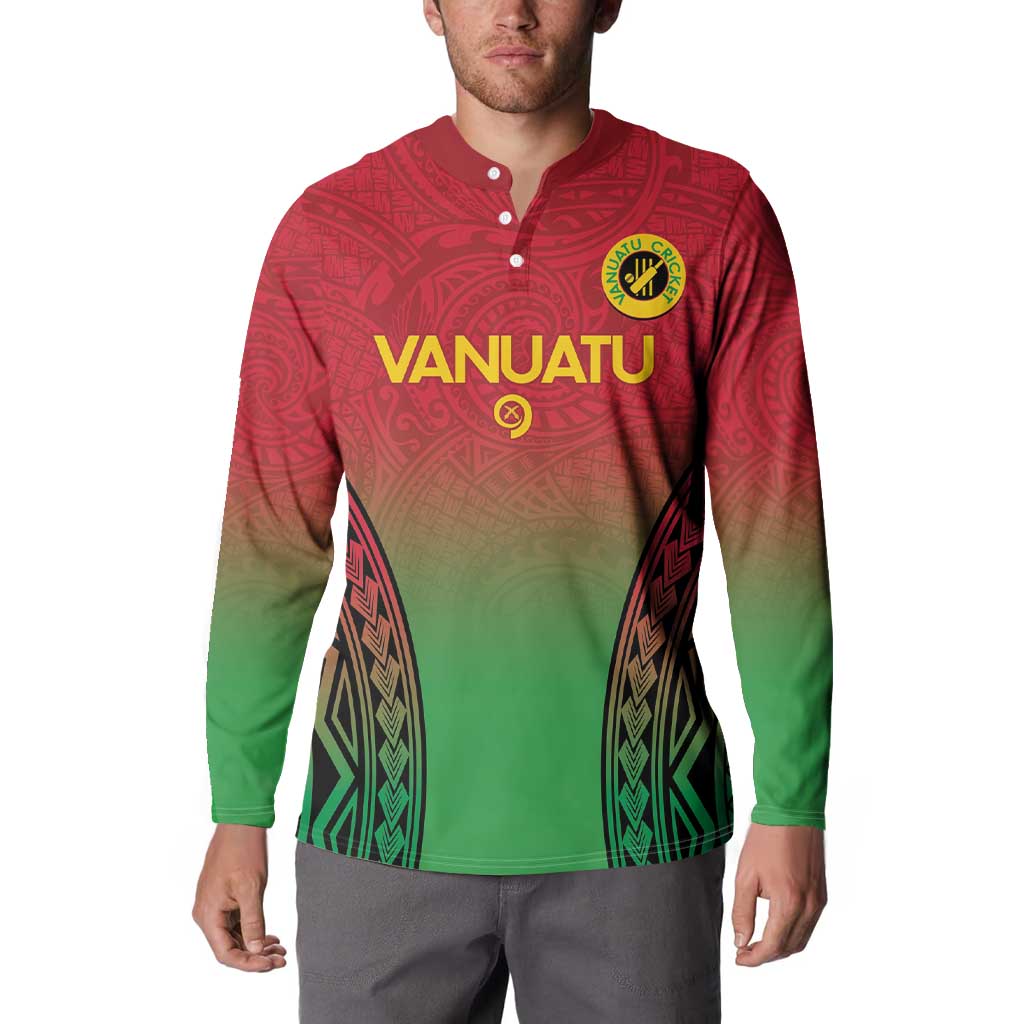Custom Vanuatu Cricket Button Sweatshirt 2024 Polynesian Pattern Sporty Style LT14 - Polynesian Pride