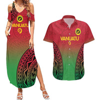 Custom Vanuatu Cricket Couples Matching Summer Maxi Dress and Hawaiian Shirt 2024 Polynesian Pattern Sporty Style