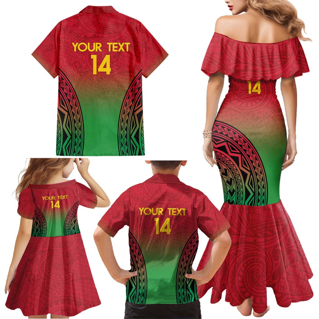 Custom Vanuatu Cricket Family Matching Mermaid Dress and Hawaiian Shirt 2024 Polynesian Pattern Sporty Style LT14 - Polynesian Pride