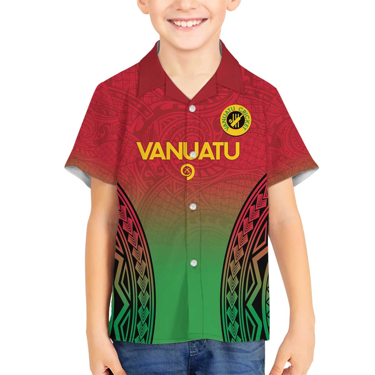 Custom Vanuatu Cricket Family Matching Off The Shoulder Long Sleeve Dress and Hawaiian Shirt 2024 Polynesian Pattern Sporty Style
