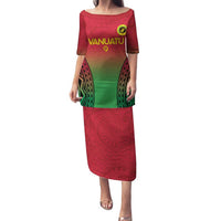 Custom Vanuatu Cricket Family Matching Puletasi and Hawaiian Shirt 2024 Polynesian Pattern Sporty Style LT14 Mom's Dress Red - Polynesian Pride